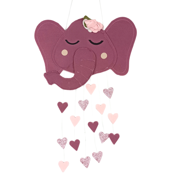 Κάθετο Mobil Τσόχινο Κεφάλι  Ελέφαντα Baby Star