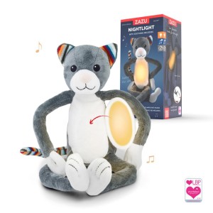 Katie Γατούλα ύπνου νηπίων με φωτάκι νυκτός με λευκούς ήχους & μελωδία νανουρίσματος Zazu