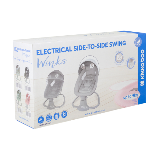 Kikka Boo Ηλεκτρικό Ρηλάξ side-to-side swing Winks Grey