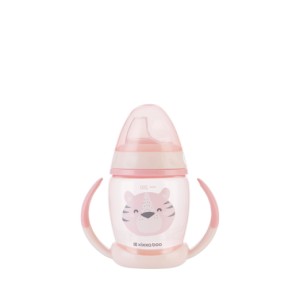 Kikka Boo  Κύπελλο Με Στόμιο Σιλικόνης 200ml Happy Face Pink