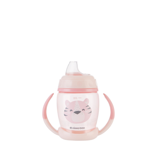 Kikka Boo  Κύπελλο Με Στόμιο Σιλικόνης 200ml Happy Face Pink