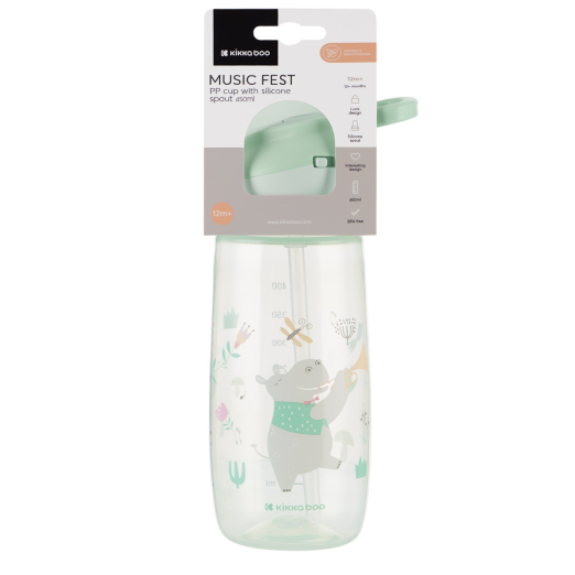 Kikka Boo Κύπελλο Με Στόμιο Σιλικόνης 450ml Music Fest Mint Kikka Boo Κύπελλο Με Στόμιο Σιλικόνης 450ml Music Fest Mint