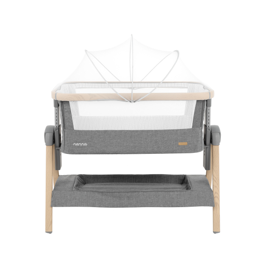 Kikka Boo Λίκνο Nanna Dark Grey Mε Στρώμα Kαι Πλαϊνό Άνοιγμα