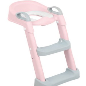 Kikka Boo Παιδικό Κάθισμα Τουαλέτας Lea Mε Εύκαμπτη Επιφάνεια Χερούλια Kαι Σκαλοπάτι Ροζ