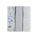 Kikka Boo Πάνες Αγκαλιάς Από Μουσελίνα 100x100εκ. 3τμχ Dreamy Fields Grey