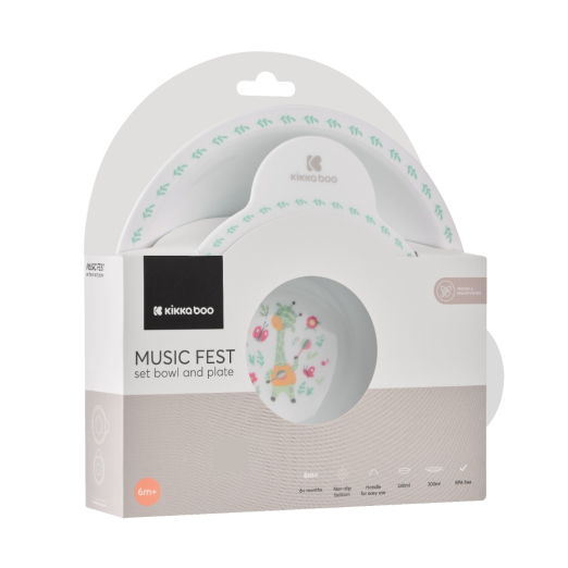 Kikka Boo Σετ Μπολ Και Πιάτο Music Fest