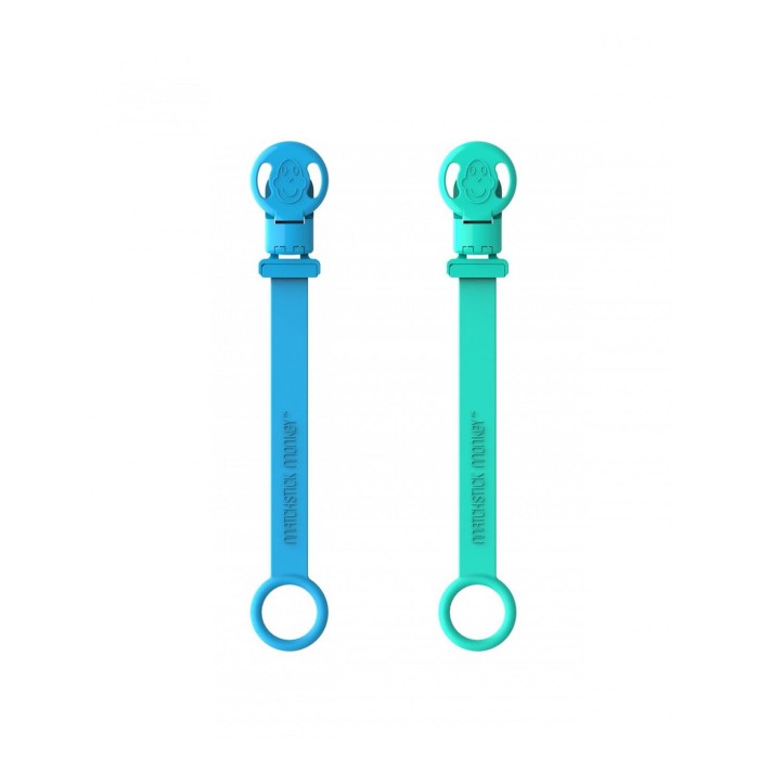 Κλιπ Πιπίλας Μασητικό Μπλε και Πράσινο Matchstick Monkey