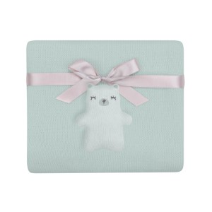 Κουβέρτα Πλεκτή 75×100cm Bear with me Mint Kikka Boo