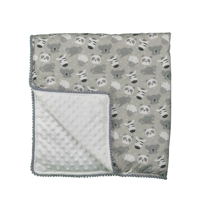 Κουβέρτα Fleece Με Pom-Pom Panda 3123 Bebe Stars