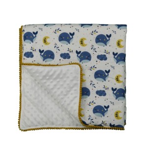 Κουβέρτα Fleece Με Pom-Pom Whale 3103 Bebe Stars Κουβέρτα Fleece Με Pom-Pom Whale 3103 Bebe Stars