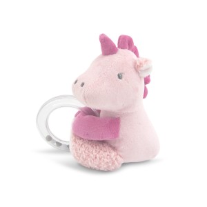 Κουδουνίστρα Δαχτυλίδι Mε Λούτρινο Ζωάκι Unicorn Pink Lorelli