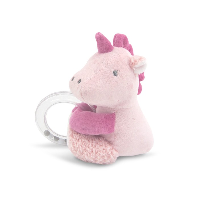 Κουδουνίστρα Δαχτυλίδι Mε Λούτρινο Ζωάκι Unicorn Pink Lorelli