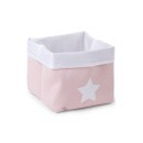 Κουτί Αποθήκευσης Κανβάς Ροζ Λευκό Childhome Κουτί Αποθήκευσης Κανβάς Ροζ Λευκό Childhome