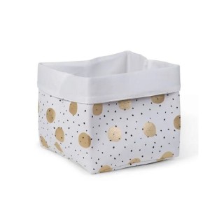 Κουτί Αποθήκευσης Canvas Box 32x32x29 White Gold Dots Childhome Κουτί Αποθήκευσης Canvas Box 32x32x29 White Gold Dots Childhome
