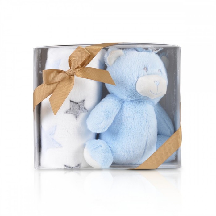 Κουβέρτα Αγκαλιάς Μπλε Αρκουδάκι 90x75cm Cangaroo