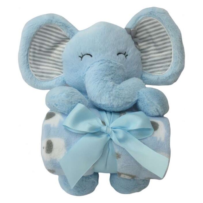 Κουβέρτα Αγκαλιάς Με Λούτρινο Παιχνίδι Blue Elephant FreeOn