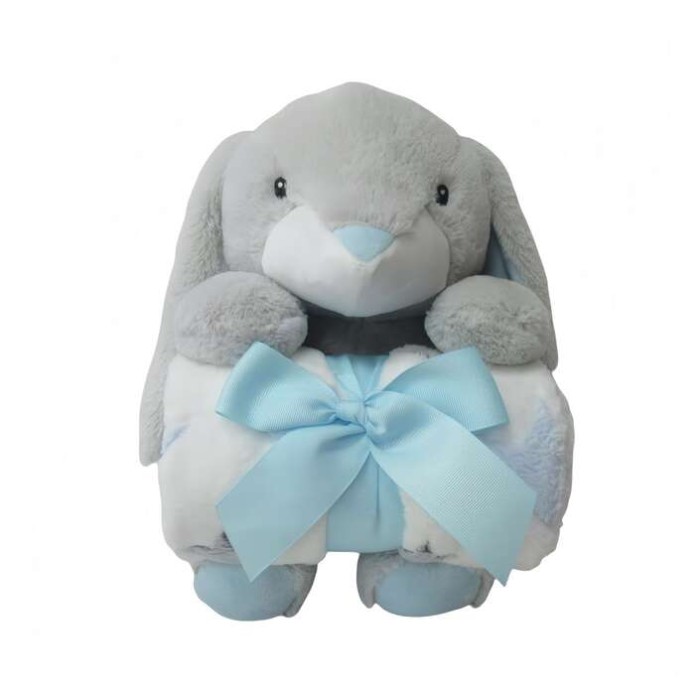 Κουβέρτα Αγκαλιάς Με Λούτρινο Παιχνίδι Grey Bunny FreeOn Κουβέρτα Αγκαλιάς Με Λούτρινο Παιχνίδι Grey Bunny FreeOn