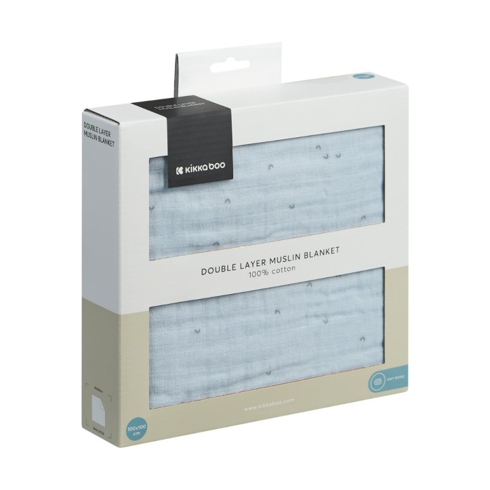 Κουβέρτα Αγκαλιάς Mουσελίνα 100x100cm Stripy Friends Kikka boo