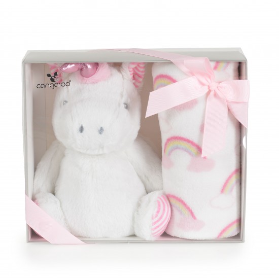 Κουβέρτα Αγκαλιάς Unicorn Rainbow 90x75cm Cangaroo