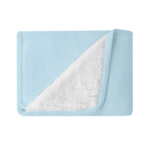 Πλεκτή Βαμβακερή Κουβέρτα Sherpa Dream Big Blue Kikka Boo