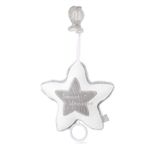 Κρεμαστό Μουσικό Παιχνίδι Αστεράκι Γκρι Amek Toys Κρεμαστό Μουσικό Παιχνίδι Αστεράκι Γκρι Amek Toys