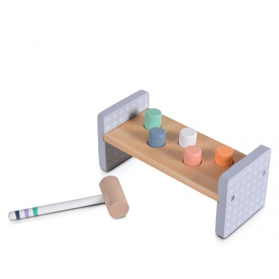 Ξύλινο Εκπαιδευτικό Παιχνίδι Με Σφυρί και Σχήματα 2525 Moni