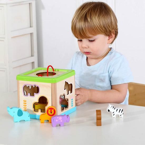 Ξύλινος Κύβος Σφηνώματα με Ζωάκια TL642 Tooky Toy Ξύλινος Κύβος Σφηνώματα με Ζωάκια TL642 Tooky Toy
