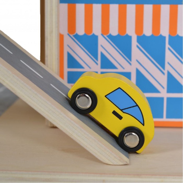Ξύλινο Γκαράζ 3 Επιπέδων 25τμχ Moni Toys1085