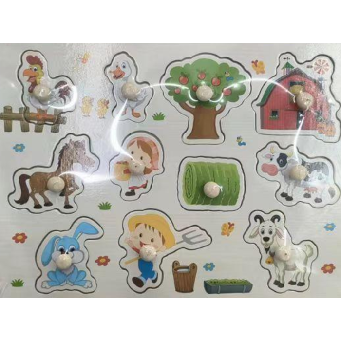 Ξύλινο Παζλ Φάρμα Με Χερούλι RT-09 Martin Toys