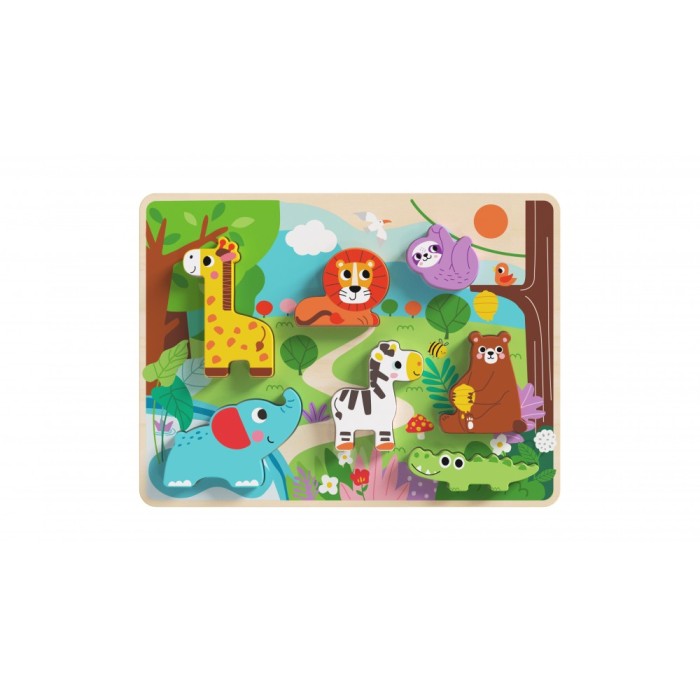 Ξύλινο Παζλ Ζωάκια της Ζούγκλας TH633 Tooky Toy