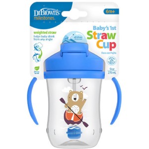 Κύπελο με Εύπλαστο Καλαμάκι 270ml Μπλε Αρκουδάκι 6m+ Dr. Brown's Κύπελο με Εύπλαστο Καλαμάκι 270ml Μπλε Αρκουδάκι 6m+ Dr. Brown's