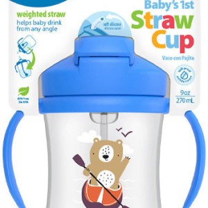 Κύπελο με Εύπλαστο Καλαμάκι 270ml Μπλε Αρκουδάκι 6m+ Dr. Brown's