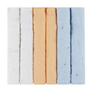 Λαβέτες Mουσελίνας 6τμχ 30x30εκ  Stripy Friends Kikka Boo