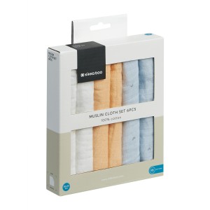 Λαβέτες Mουσελίνας 6τμχ 30x30εκ Stripy Friends Kikka Boo Λαβέτες Mουσελίνας 6τμχ 30x30εκ Stripy Friends Kikka Boo