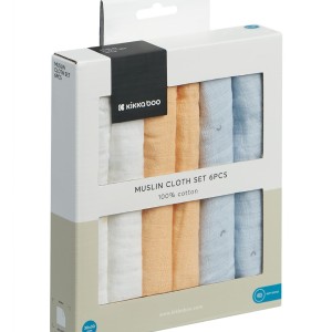 Λαβέτες Mουσελίνας 6τμχ 30x30εκ  Stripy Friends Kikka Boo