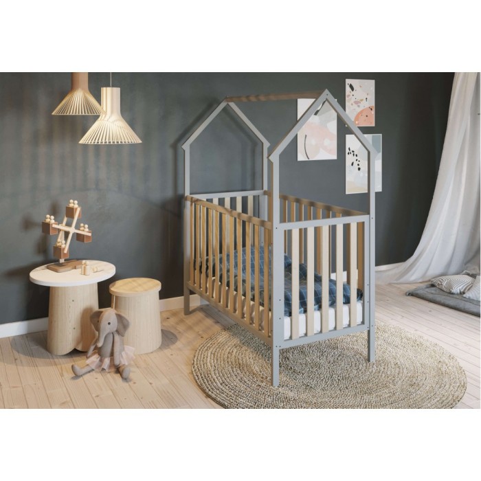 Lise Βρεφικό Κρεβάτι 120x60 Με Σκεπή Γκρι PPM Lise Βρεφικό Κρεβάτι 120x60 Με Σκεπή Γκρι PPM