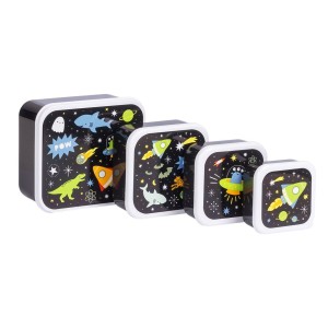 A Little Lovely Company: Σετ 4 Δοχεία Φαγητού Lunch & Snack Box Galaxy