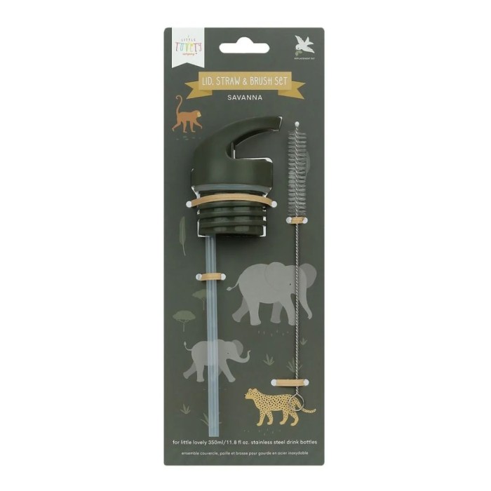 A Little Lovely Company Σετ Καπάκι Καλαμάκι Και Βουρτσάκι Savanna