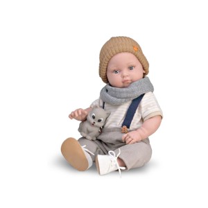 Magic Baby  Κούκλα Arthur Με Καφέ Καπέλο Και Κασκόλ
