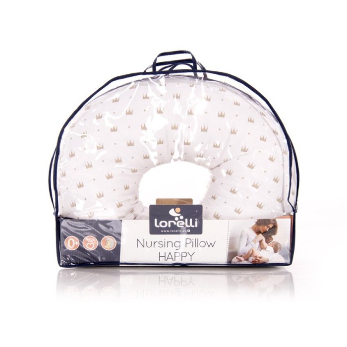 Μαξιλάρι Θηλασμού Διπλής Όψης Happy Crowns Latte Lorelli