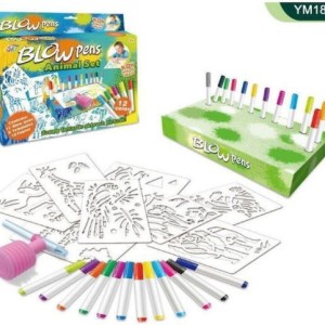Μαρκαδόροι Spray Ζωγραφικής Blow Pens με Πλακέτες Σχεδίων Ζωάκια Μαρκαδόροι Spray Ζωγραφικής Blow Pens με Πλακέτες Σχεδίων Ζωάκια
