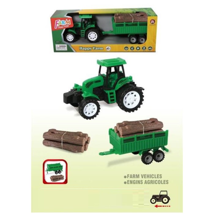 Martin Toys Τρακτέρ Φριξιον Με Καρότσα Μεταφοράς Κορμών Ξύλου