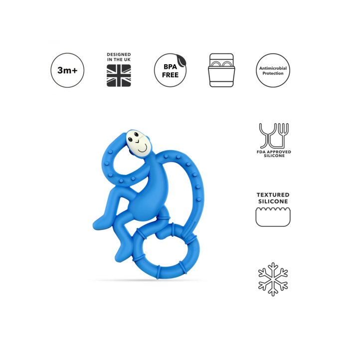 Μασητικό Mini Monkey Teether Blue Matchstic Monkey Μασητικό Mini Monkey Teether Blue Matchstic Monkey