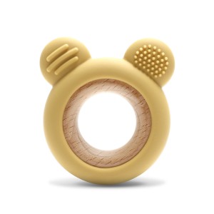 Μασητικό Σιλικόνης Kαι Ξύλου Οξιάς Bear Natural Yellow Lorelli Μασητικό Σιλικόνης Kαι Ξύλου Οξιάς Bear Natural Yellow Lorelli