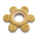 Μασητικό Σιλικόνης Kαι Ξύλου Οξιάς Flower Natural Yellow Lorelli