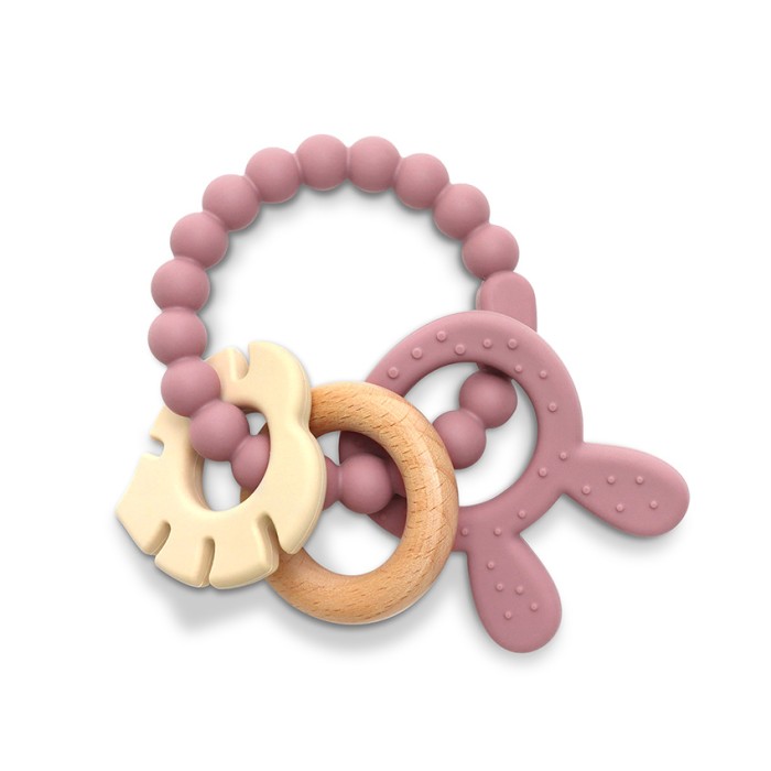 Μασητικό Σιλικόνης Kαι Ξύλου Οξιάς Rabbit Natural Deep Pink Lorelli Μασητικό Σιλικόνης Kαι Ξύλου Οξιάς Rabbit Natural Deep Pink Lorelli