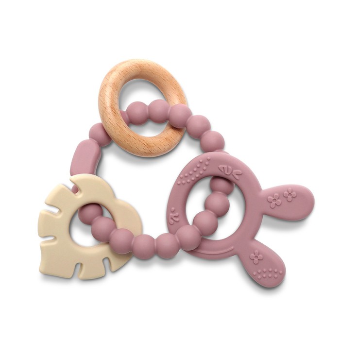 Μασητικό Σιλικόνης Kαι Ξύλου Οξιάς Rabbit Natural Deep Pink Lorelli Μασητικό Σιλικόνης Kαι Ξύλου Οξιάς Rabbit Natural Deep Pink Lorelli