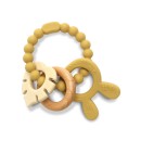 Μασητικό Σιλικόνης Kαι Ξύλου Οξιάς Rabbit Natural Yellow Lorelli