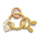 Μασητικό Σιλικόνης Kαι Ξύλου Οξιάς Rabbit Natural Yellow Lorelli