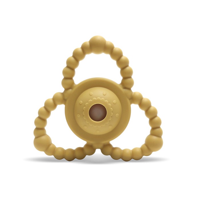 Μασητικό Σιλικόνης - Kουδουνιστρα Natural Yellow Lorelli